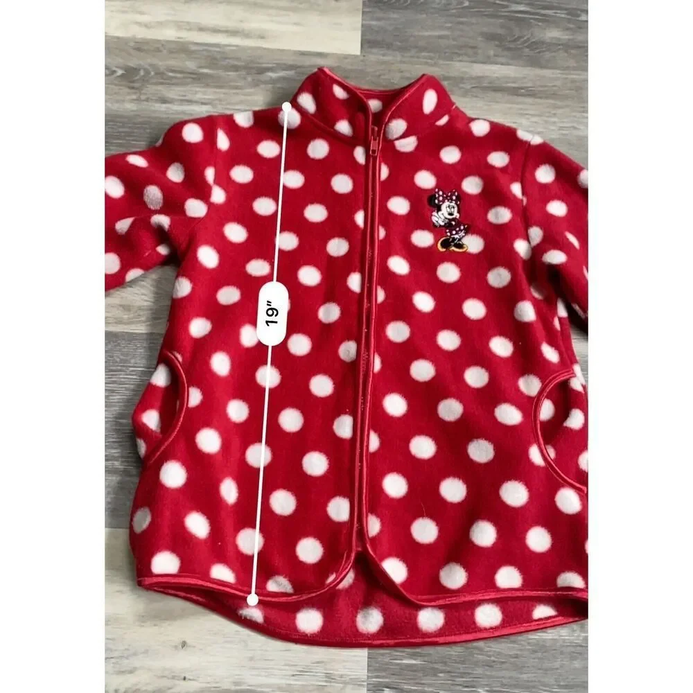 Disney Parks Minnie Mouse Fleece Red/White Polka Dot Girls Medium